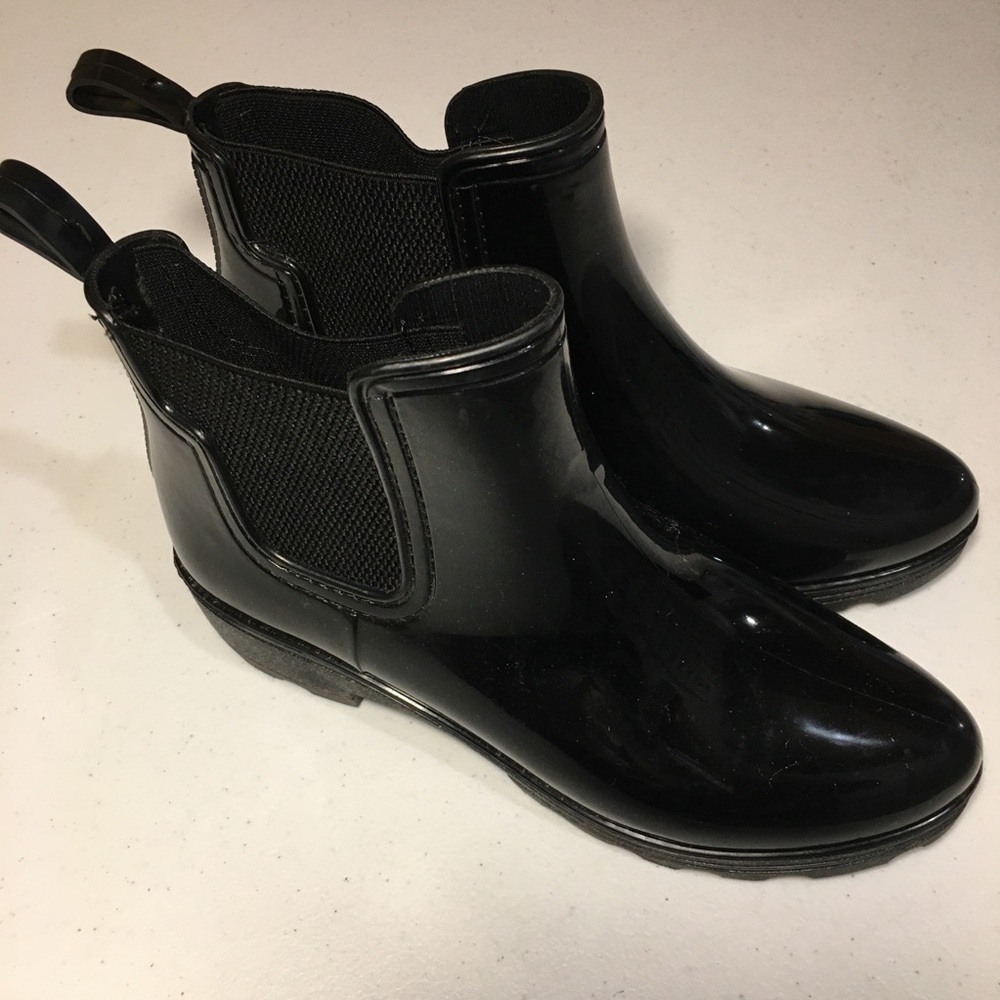 Seven7 Rubber Rain Boots Booties Black Size 8